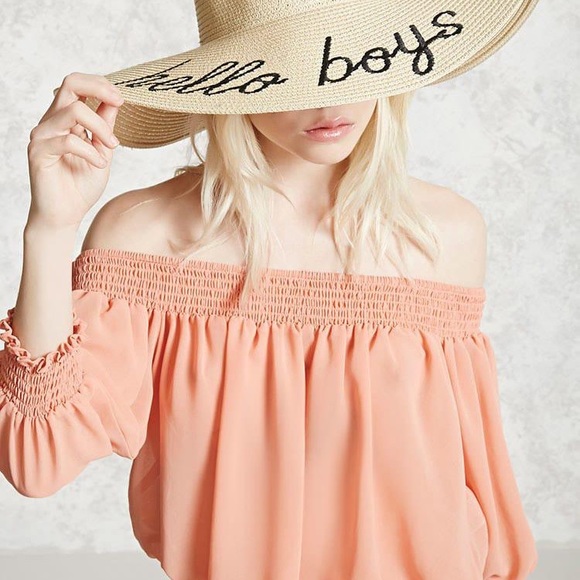 Forever 21 Accessories - “Hello Boys” Summer Straw Hat